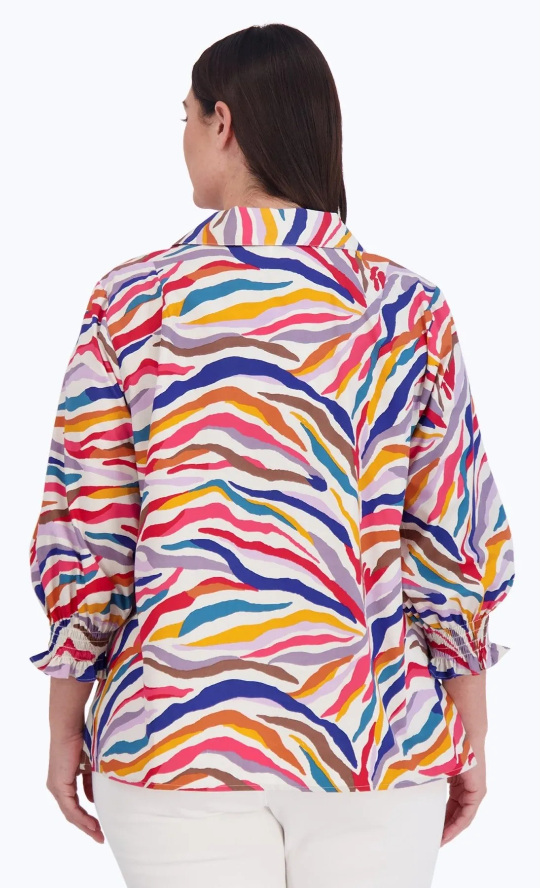 Alexis Plus No Iron Colorful Zebra Popover