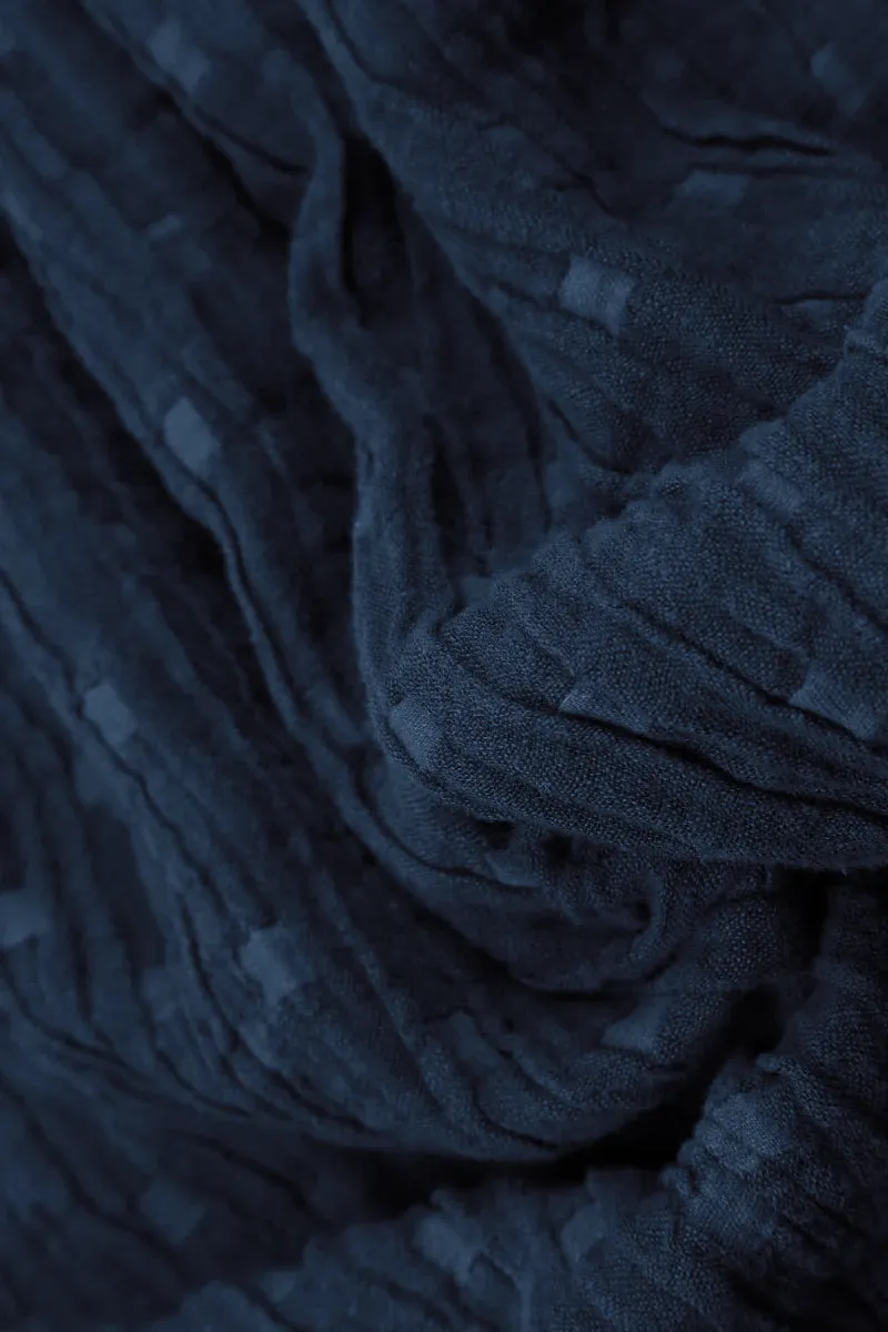 Azure Textured Linen Dress