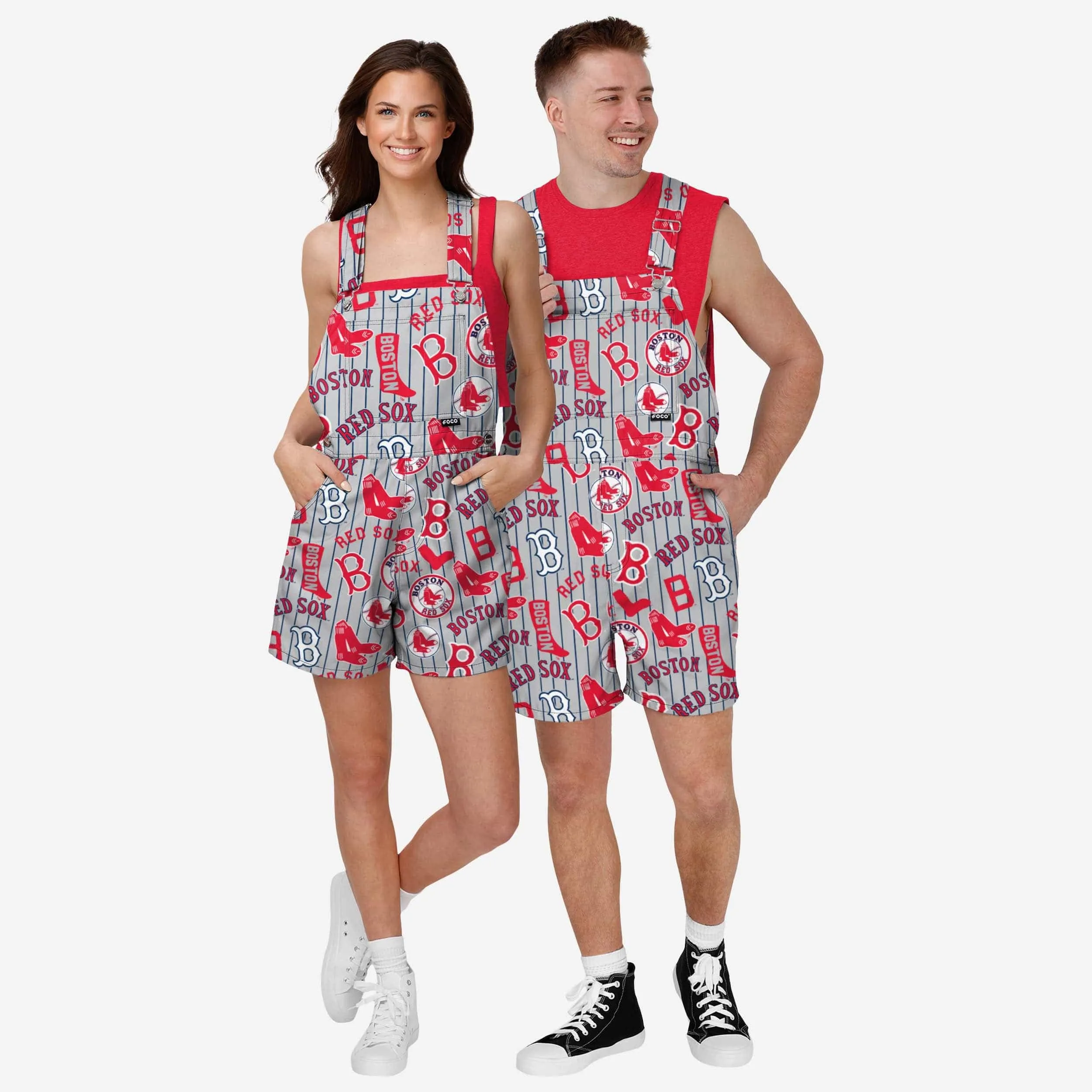 Boston Red Sox Mens Historic Print Bib Shortalls