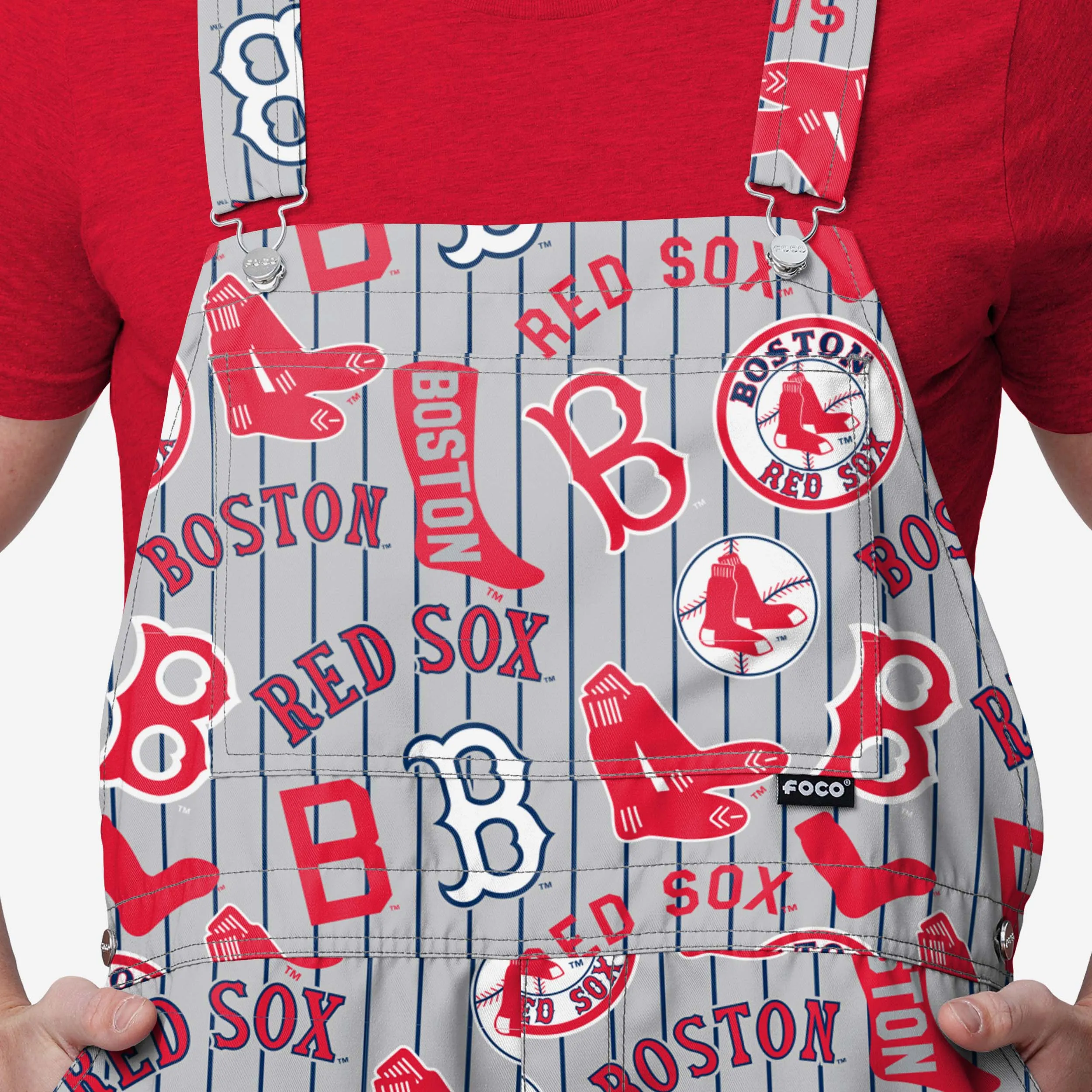 Boston Red Sox Mens Historic Print Bib Shortalls