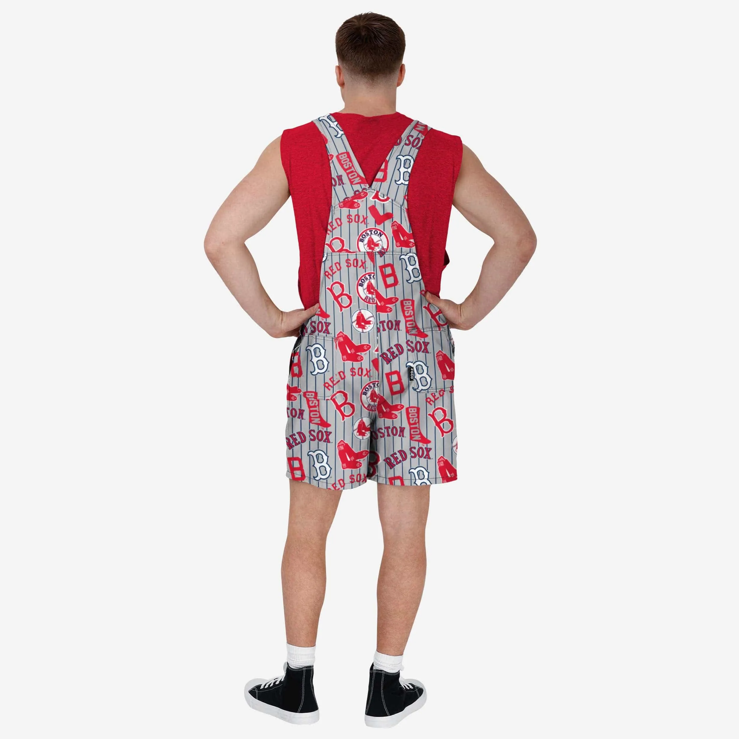 Boston Red Sox Mens Historic Print Bib Shortalls