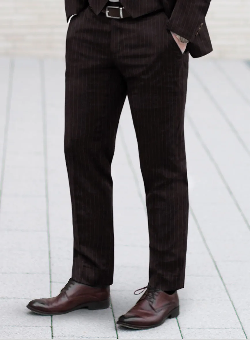 Brown Pinstripe Pants