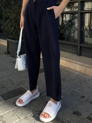 Button Style Blue Pant
