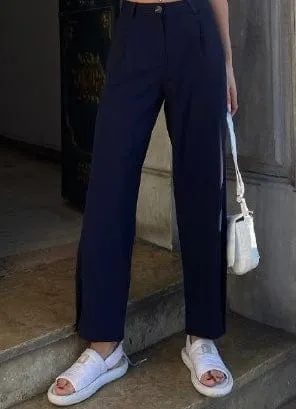 Button Style Blue Pant