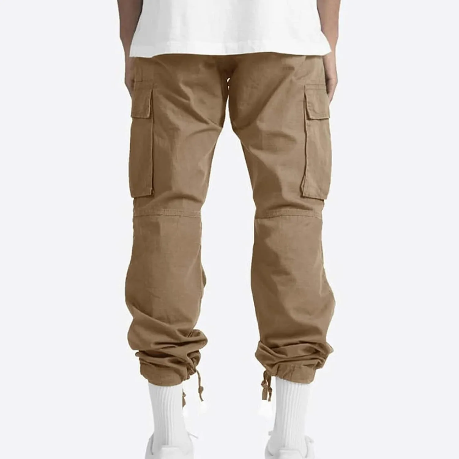 Cargo Pants for Men Baggy Elastic Waist Drawstring Pants with Multi Pockets Fashion Sweatpants 2024 Joggers Trousers