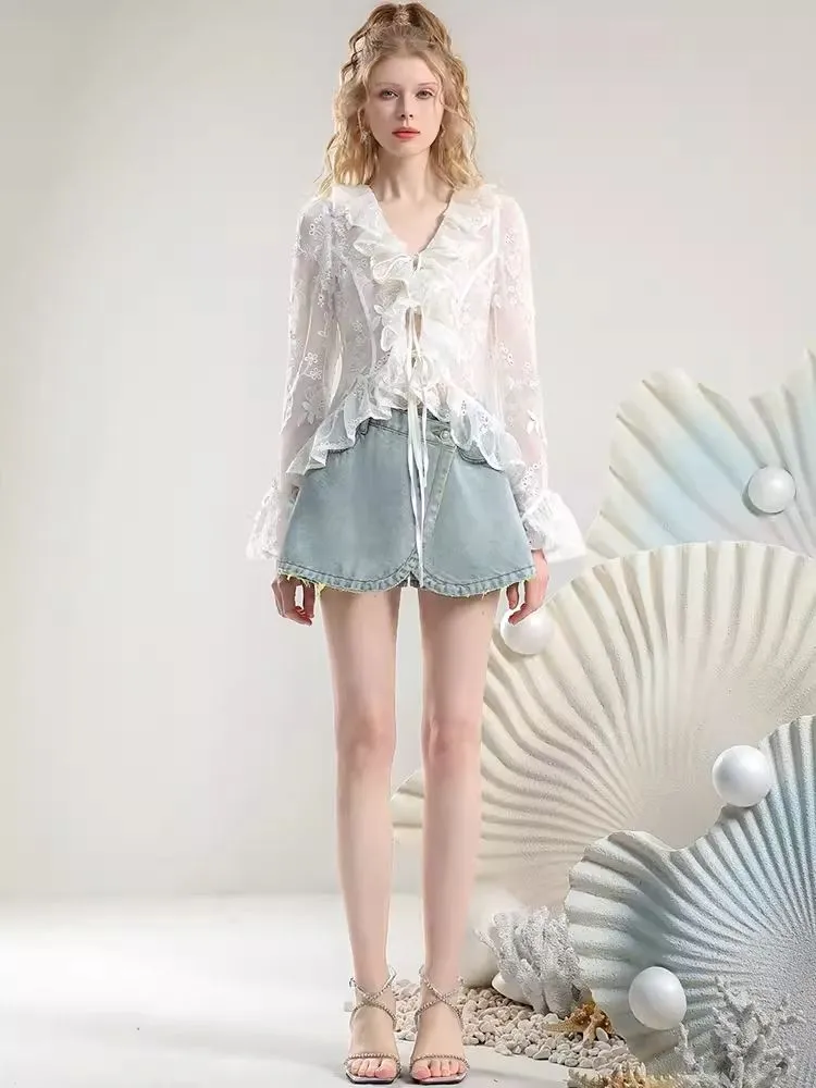 Embroidery Organza Tie Romantic Cardigan【s0000007275】