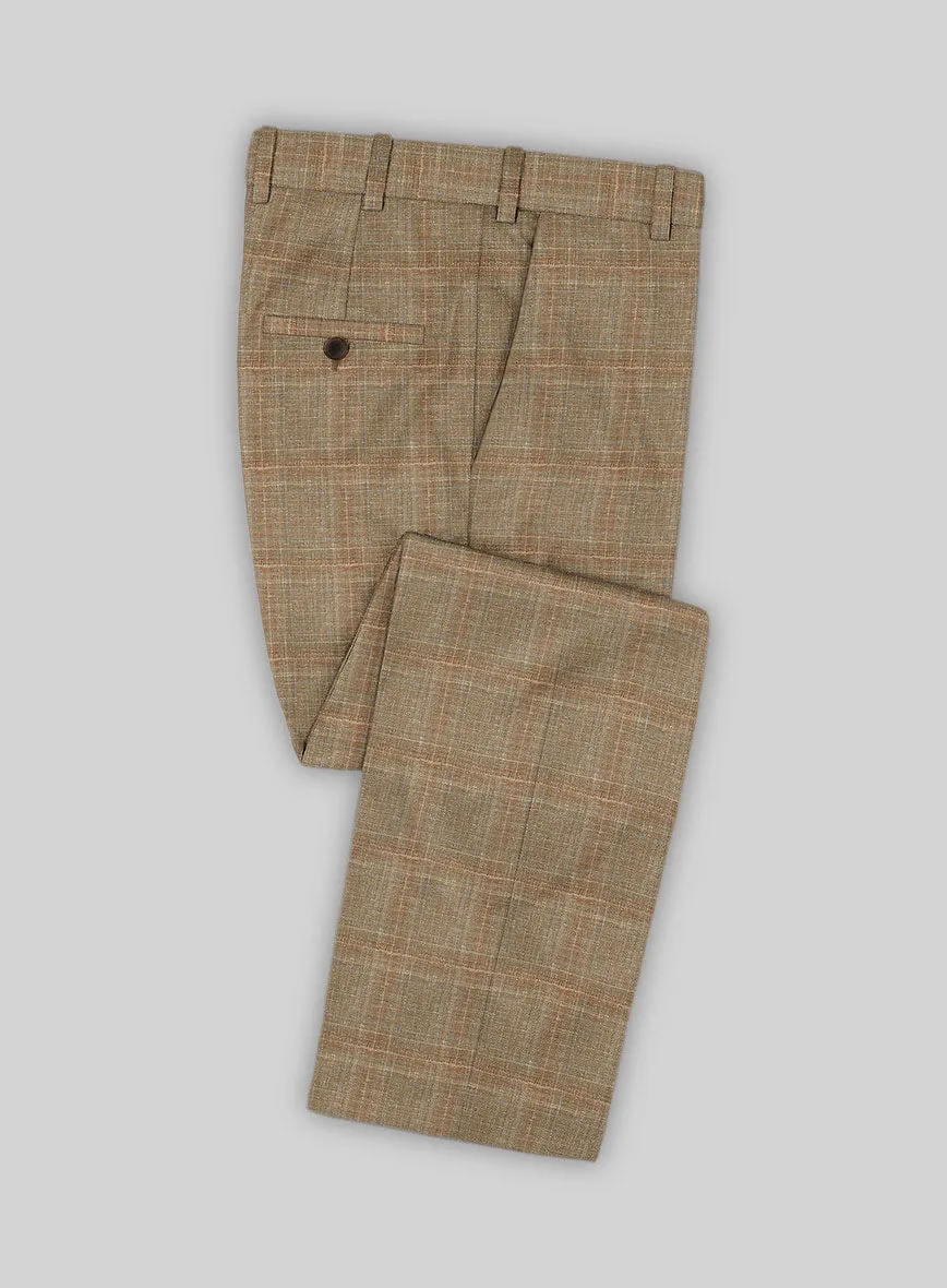 Italian Murano Ocavi Brown Wool Linen Silk Pants
