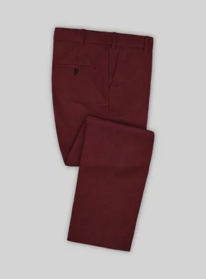 Italian Ospero Maroon Wool Pants