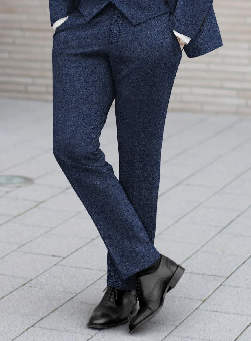 Italian Quelo Lapis Blue Twill Flannel Pants