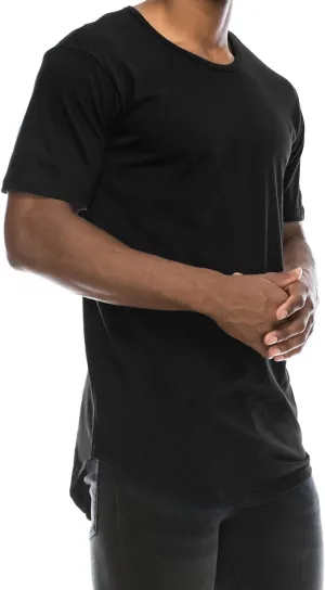 JC DISTRO Mens Hipster Hip Hop Elong Longline Crewneck T-Shirt