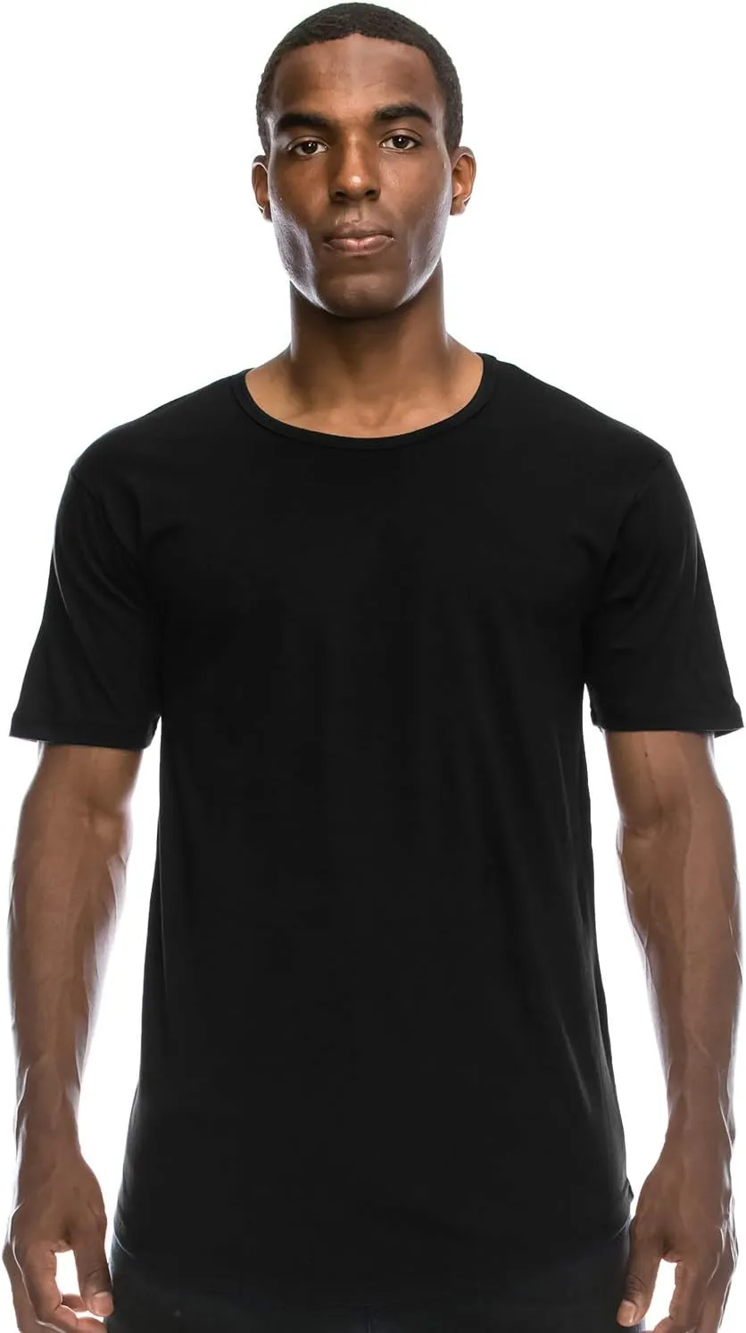 JC DISTRO Mens Hipster Hip Hop Elong Longline Crewneck T-Shirt