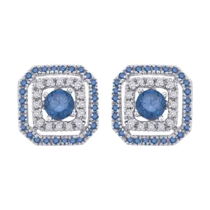 KATARINA Blue and White Diamond Earring Jackets (1/2 cttw GH, I3/I4)