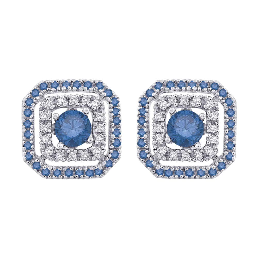KATARINA Blue and White Diamond Earring Jackets (1/2 cttw GH, I3/I4)