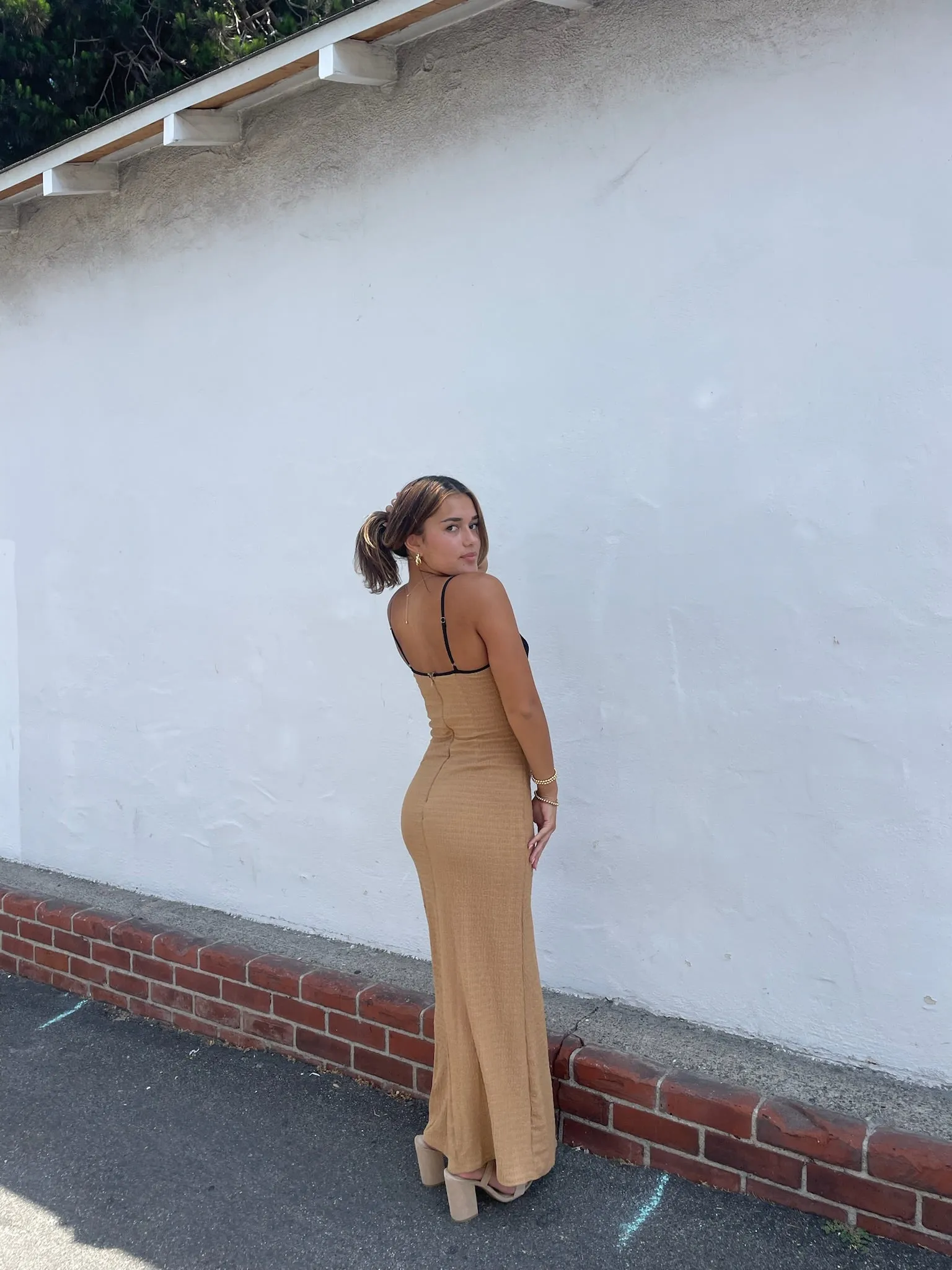 KEEN THE LABEL Yhasmina Contrast Textured Maxi Dress
