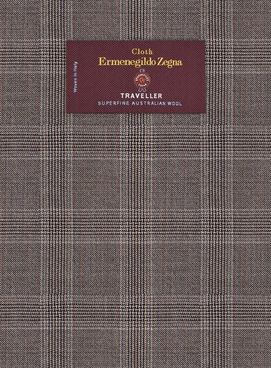 Lanificio Zegna Traveller Valen Brown Checks Wool Pants