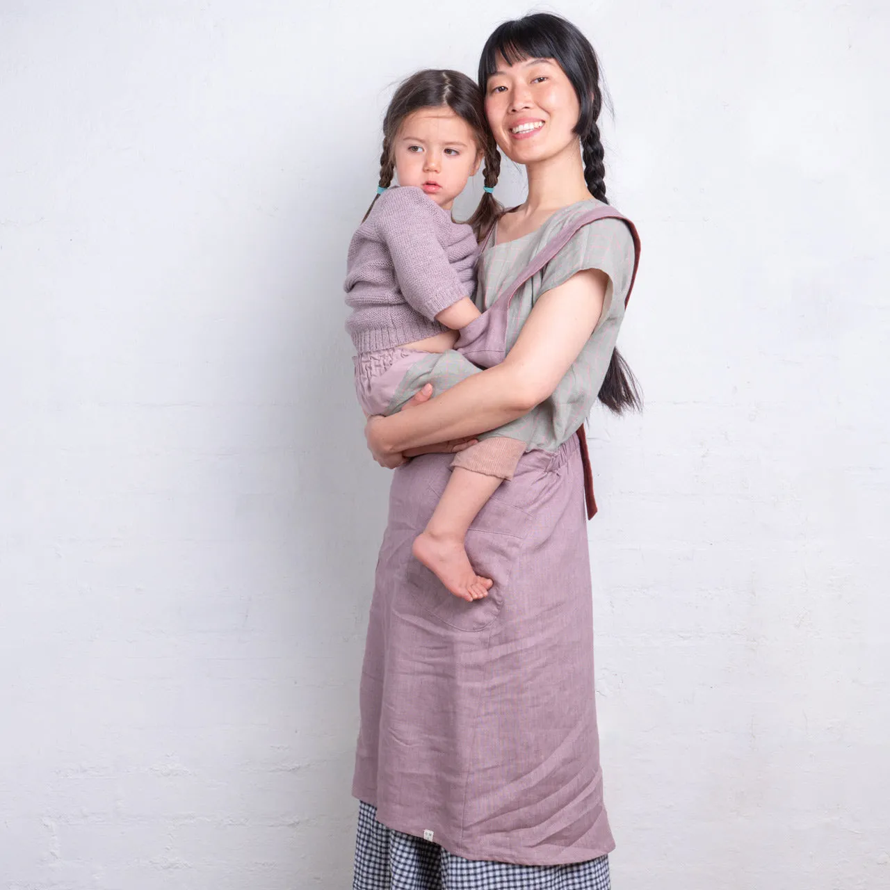 Mamiko Apron Dress - 100% Linen - Calamine Pink (Women S-XL)