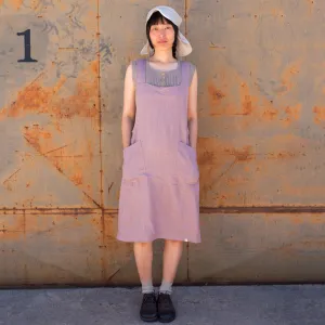 Mamiko Apron Dress - 100% Linen - Calamine Pink (Women S-XL)