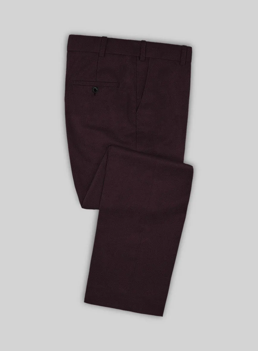 Marco Stretch Dark Wine Wool Pants