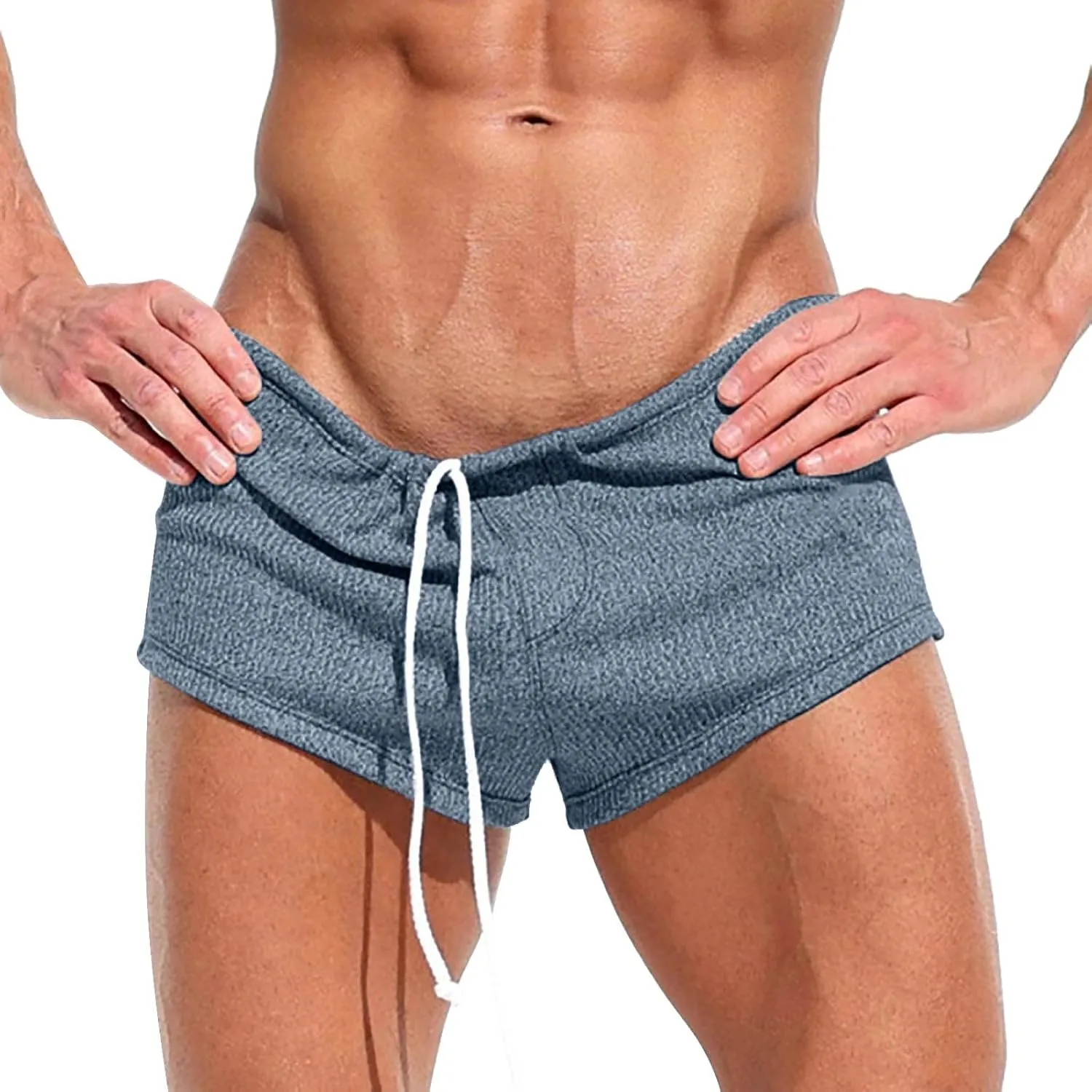 Mens Muscle Fitness Shorts Track Combat Drawstring Sexy Bodybuilding Casual Capris Lightweight Quick Drying Sports Tight Pant