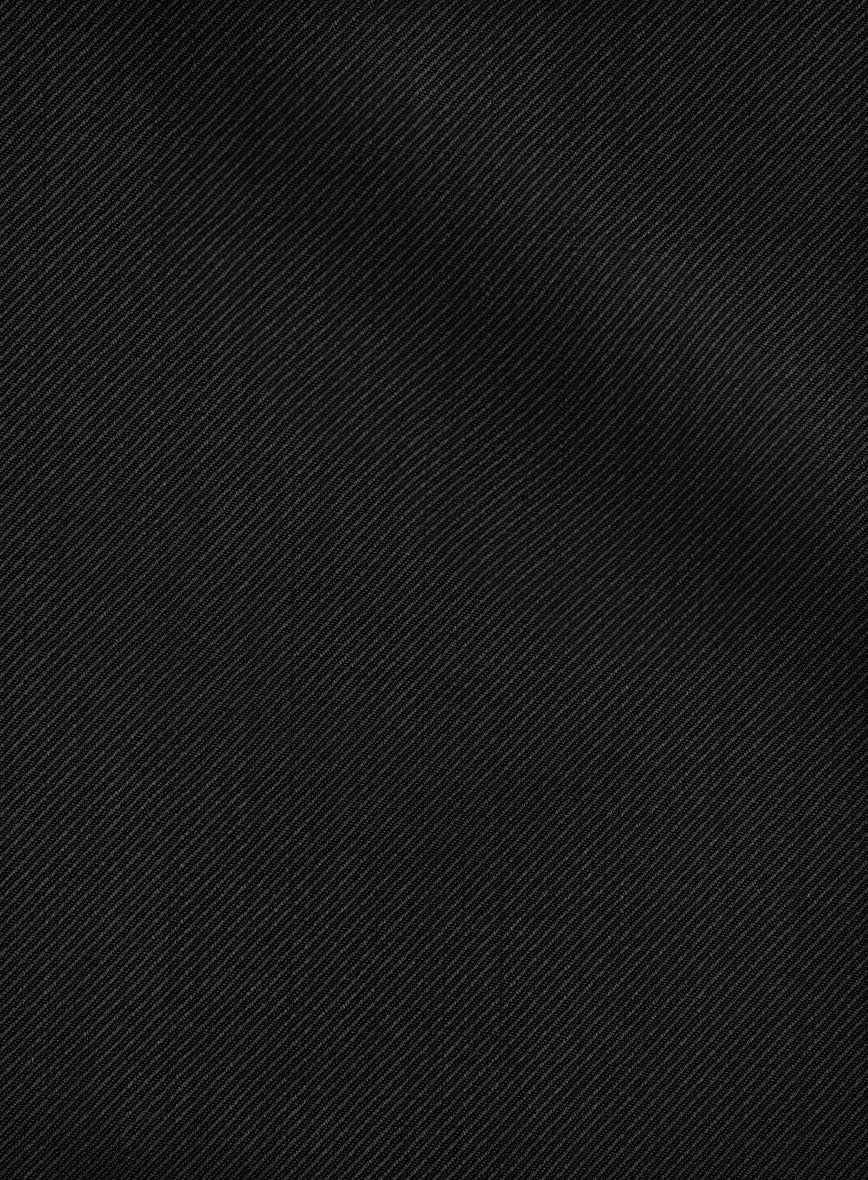 Napolean Cavalry Twill Black Wool Suit