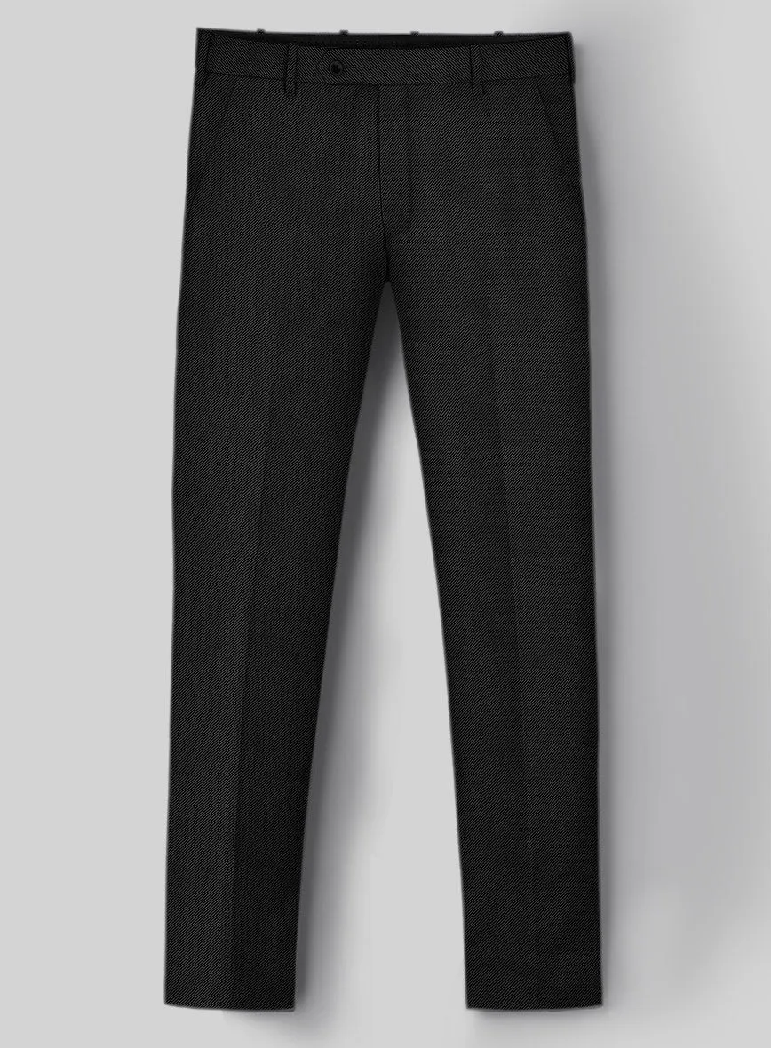 Napolean Cavalry Twill Black Wool Suit
