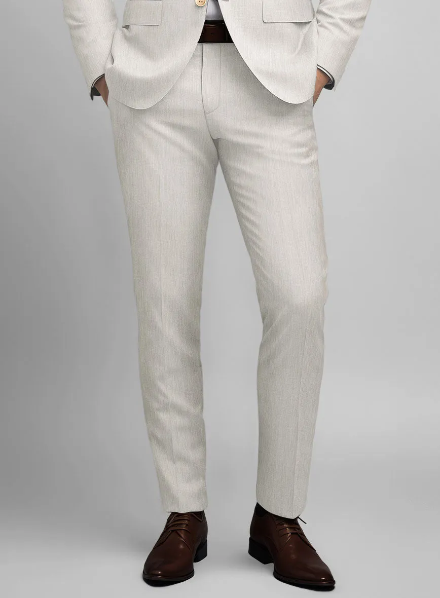 Noble Stone Beige Wool Silk Linen Pants