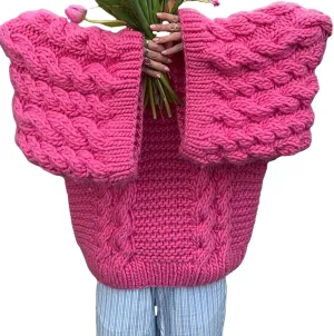 NRTHYE Women's Oversized Cable Knit Sweater Tops Loose Long Sleeves Crewneck Chunky Slouchy Baggy Pullover Sweaters