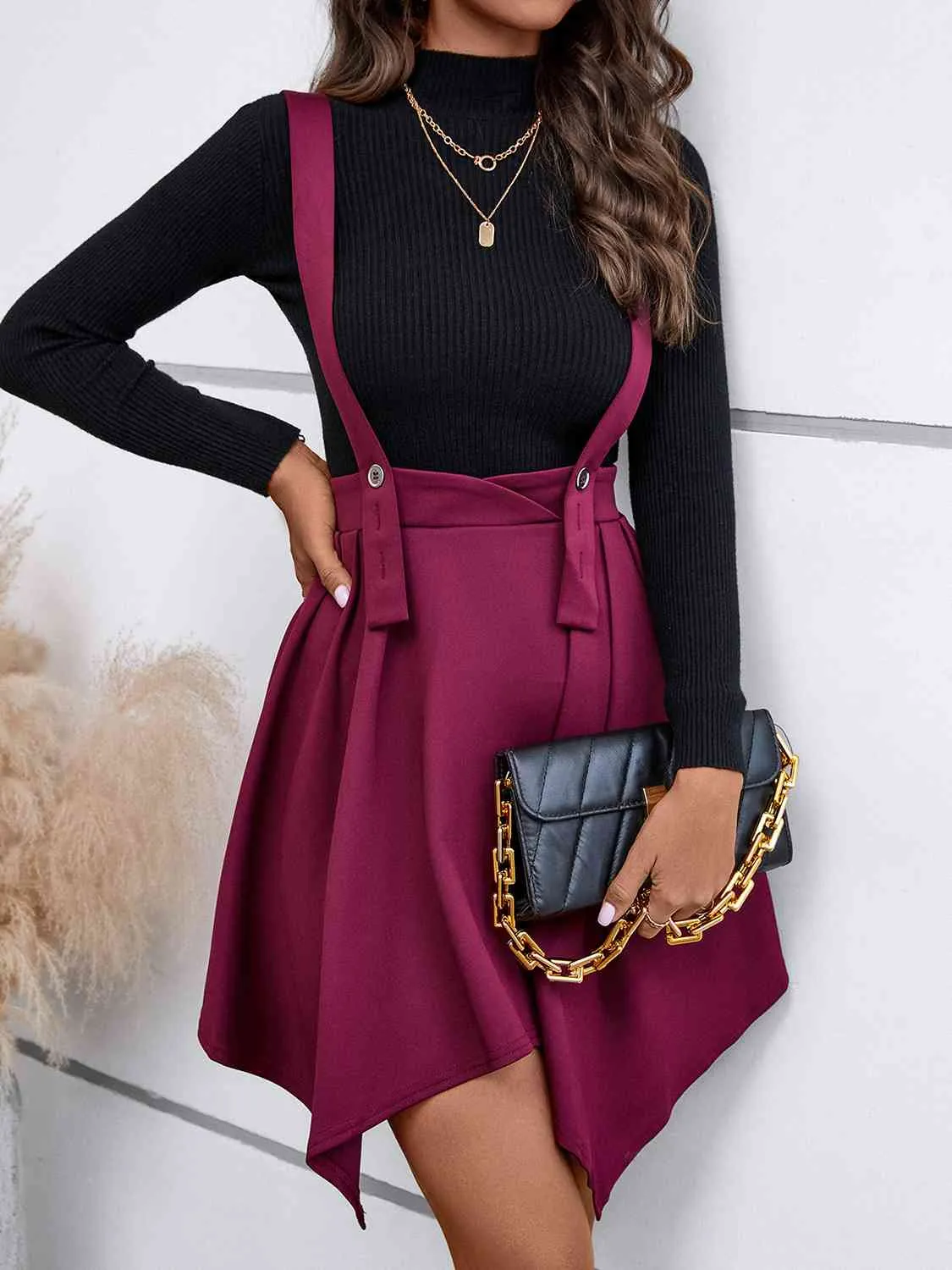 Overall Skirt with Button Detail