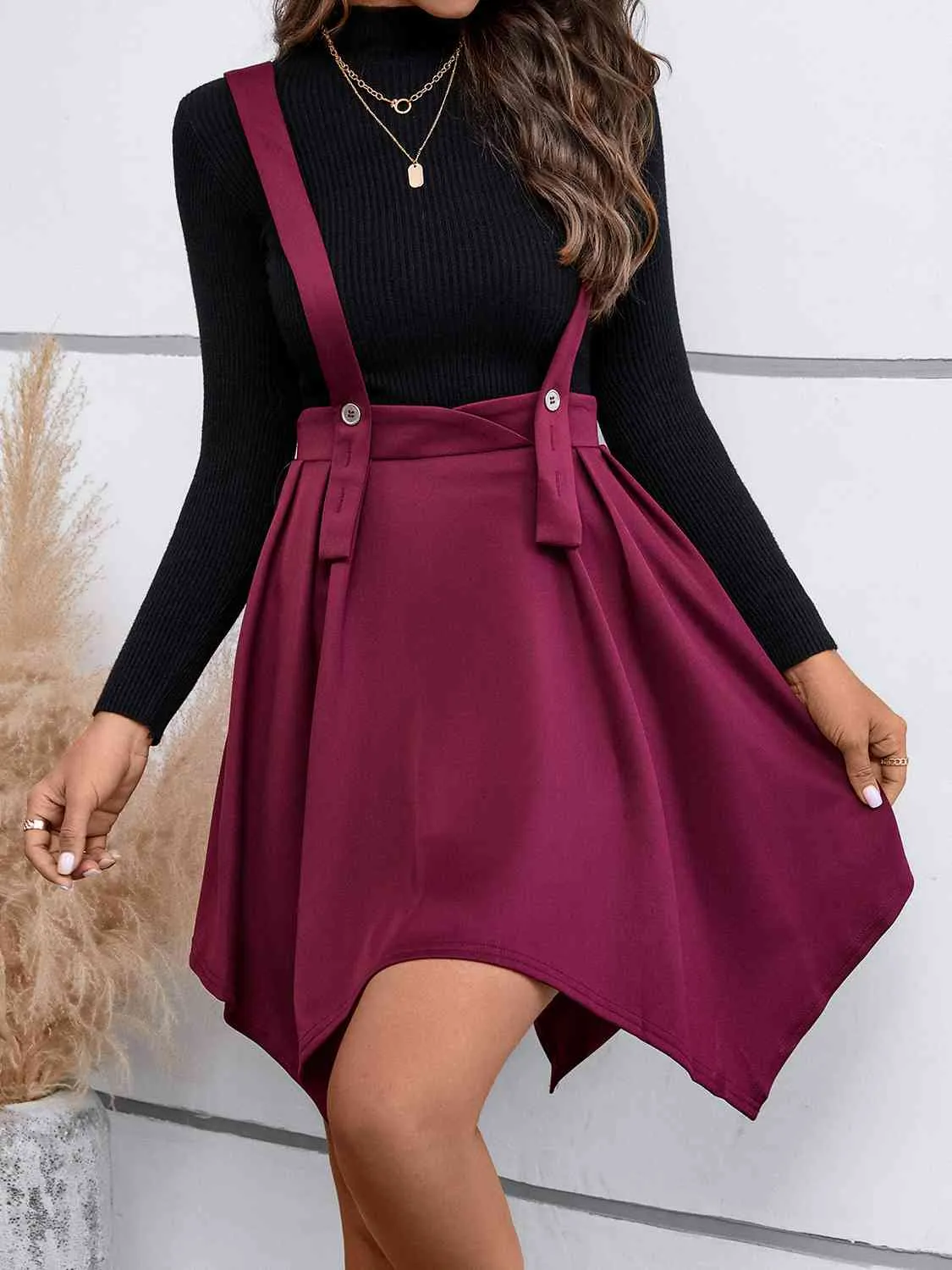 Overall Skirt with Button Detail