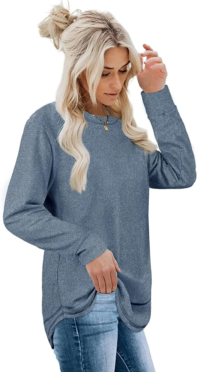 Oversized Sweatshirts for Women Long Sweaters Crewneck Winter