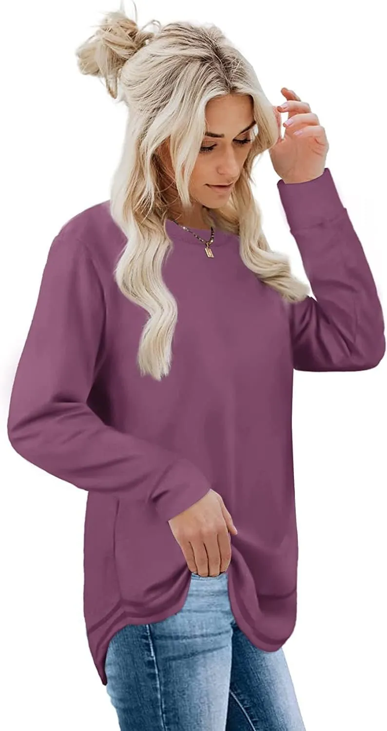 Oversized Sweatshirts for Women Long Sweaters Crewneck Winter
