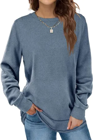 Oversized Sweatshirts for Women Long Sweaters Crewneck Winter