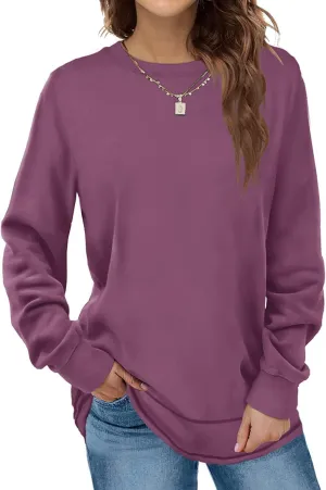 Oversized Sweatshirts for Women Long Sweaters Crewneck Winter