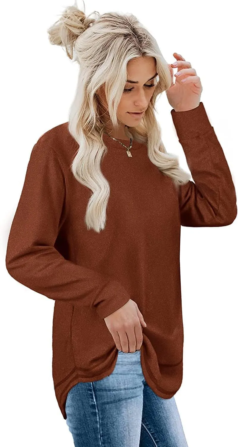 Oversized Sweatshirts for Women Long Sweaters Crewneck Winter