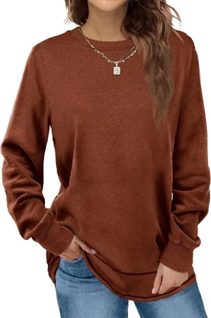 Oversized Sweatshirts for Women Long Sweaters Crewneck Winter