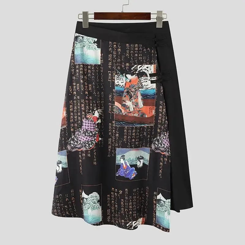Printed Loose Irregular Skirt