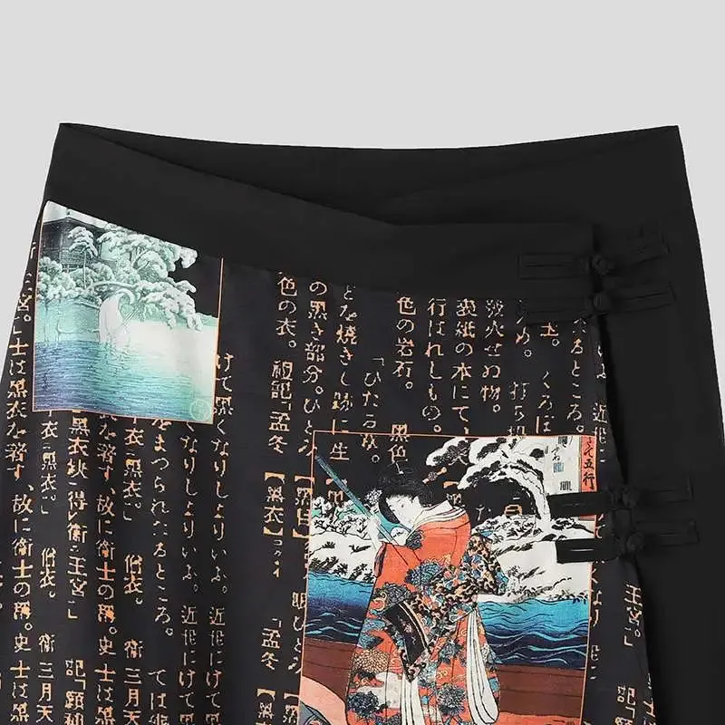 Printed Loose Irregular Skirt