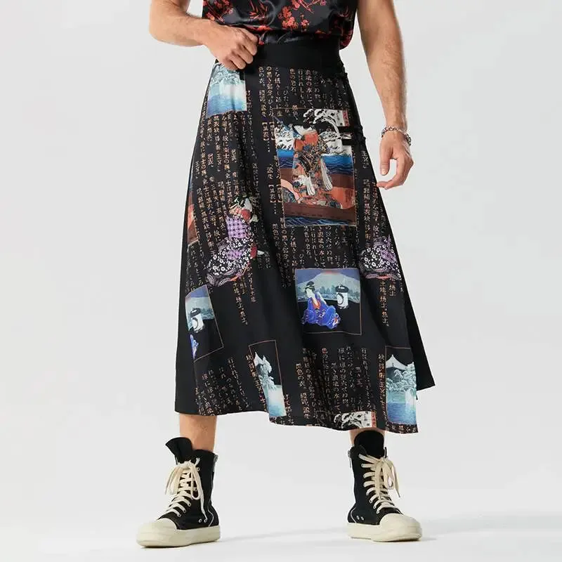Printed Loose Irregular Skirt