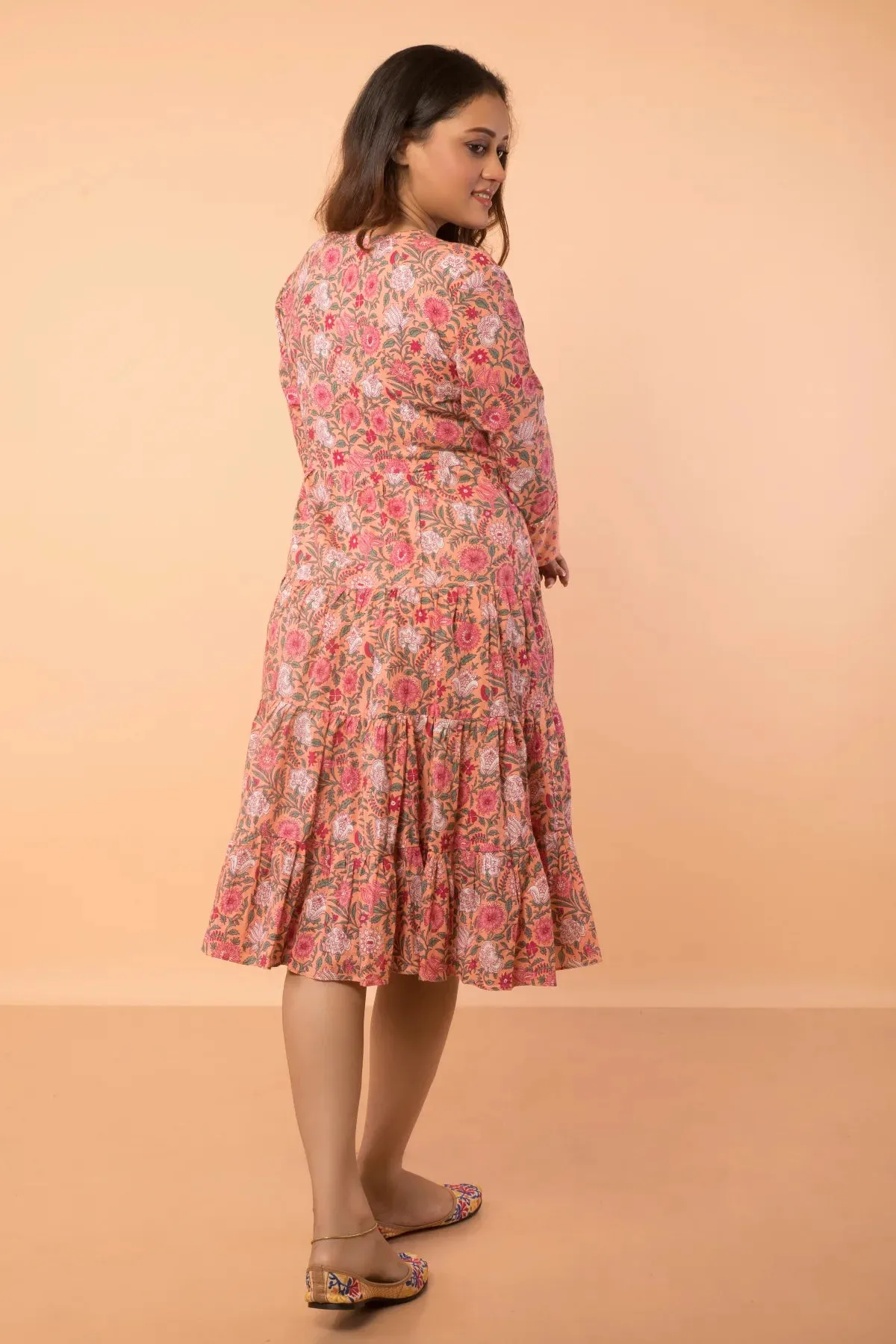 Pure Cotton Hand Block Printed Flared Dress