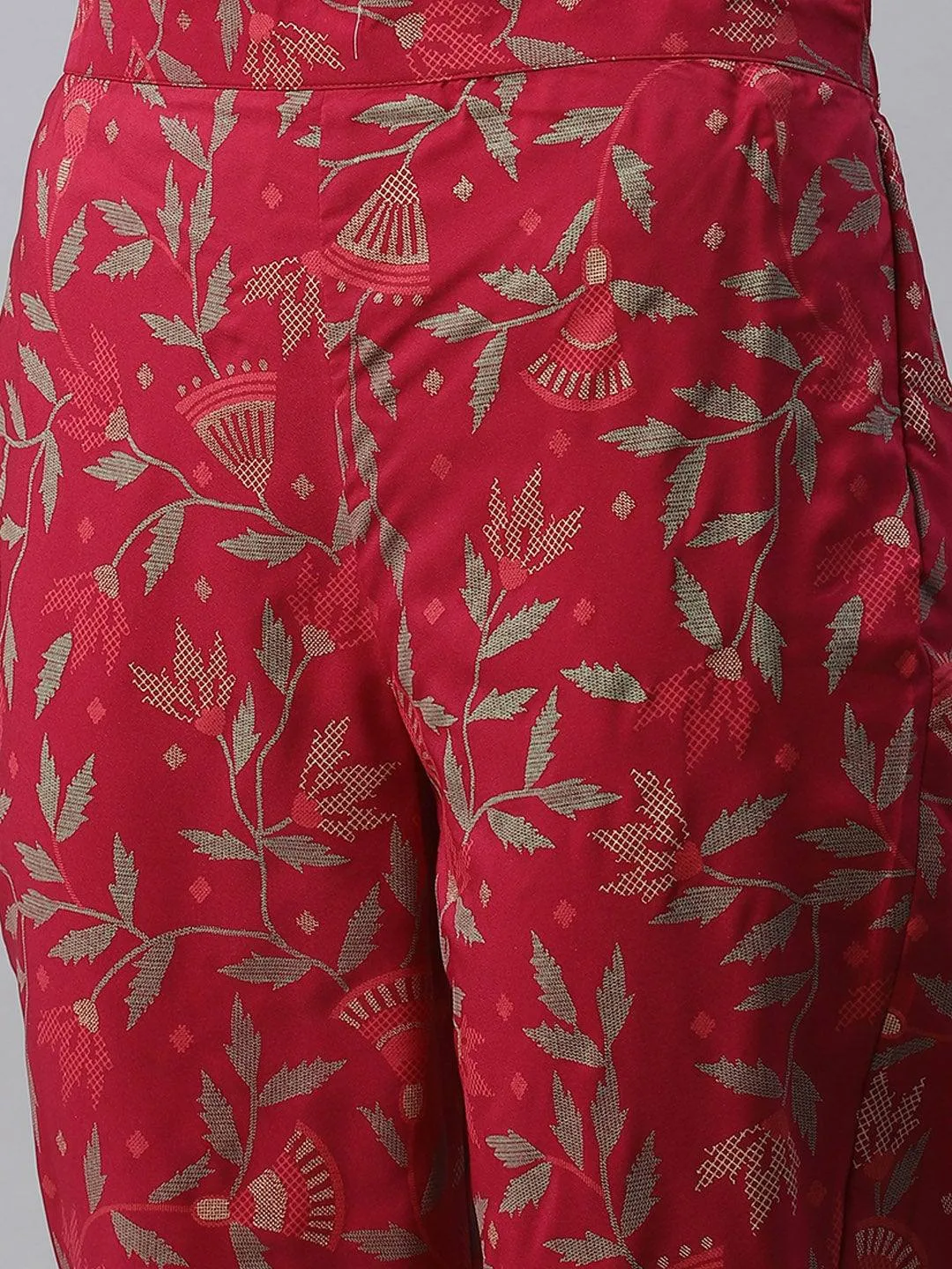 Red Style Kurta Pant Set