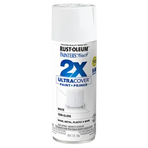 Rust-Oleum 12oz 2X Painter's Touch® Ultra Cover® Semi Gloss Spray Paint (12 oz, Semi-Gloss White)