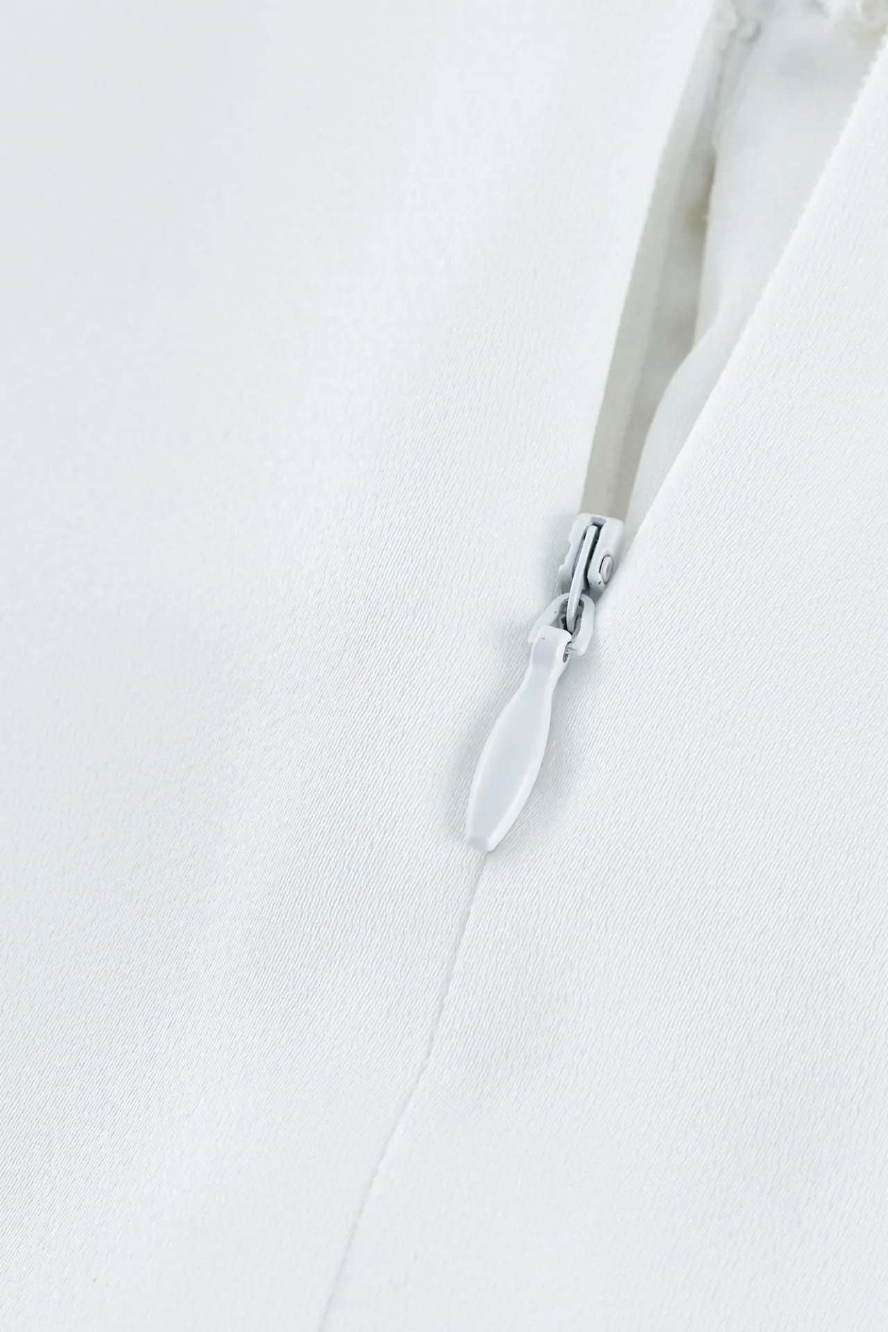 Satin Stand Collar Ruffled Long Sleeves Blouse