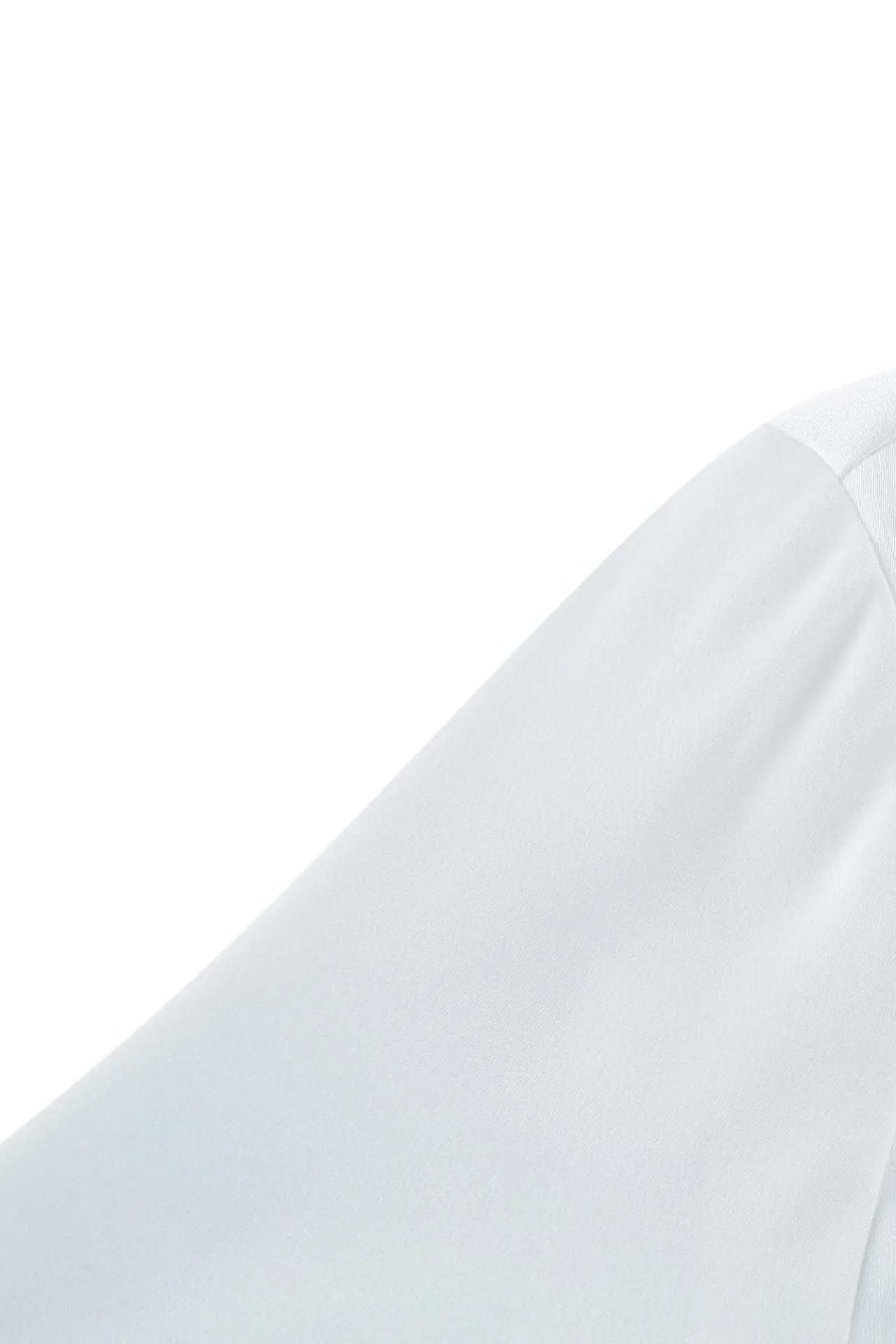Satin Stand Collar Ruffled Long Sleeves Blouse