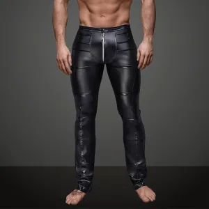 Sexy Faux Leather Open Crotch Latex Gothic Style Men Pants