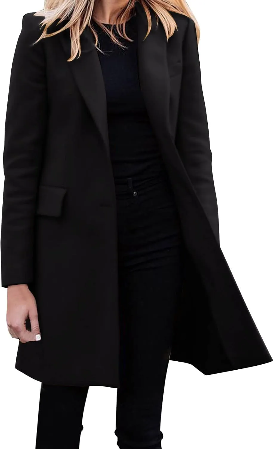 SHAOBGE Long Coat Womens Women Casual Light Weight Thin Jacket Slim Coat Long Sleeve Office Business Long Winter Coat for