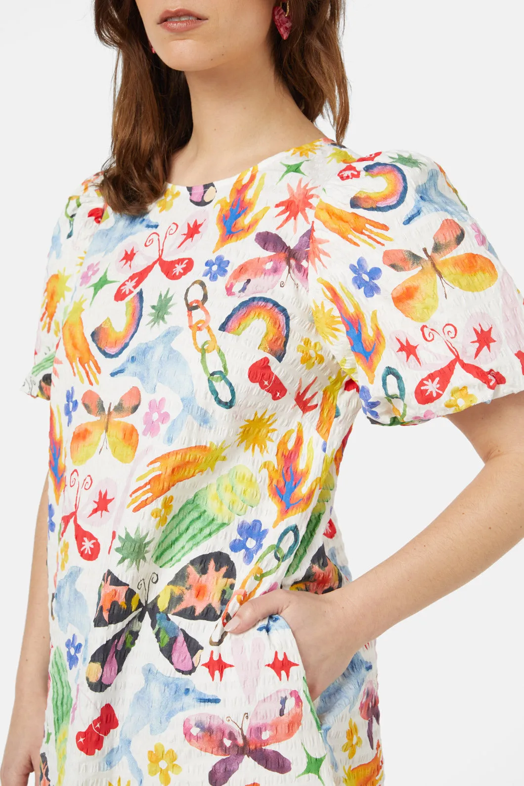 Sticker Collection Smock Dress