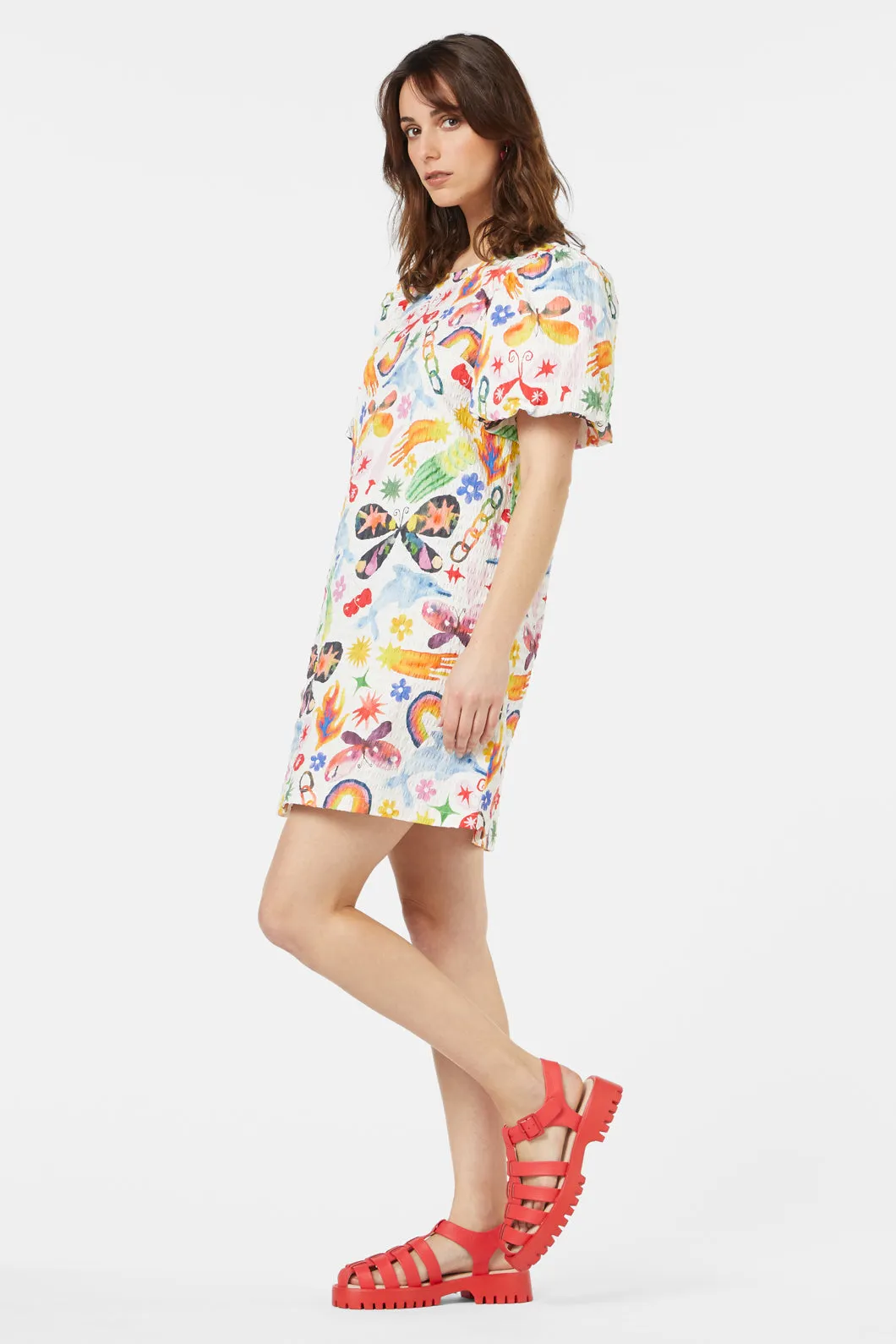 Sticker Collection Smock Dress