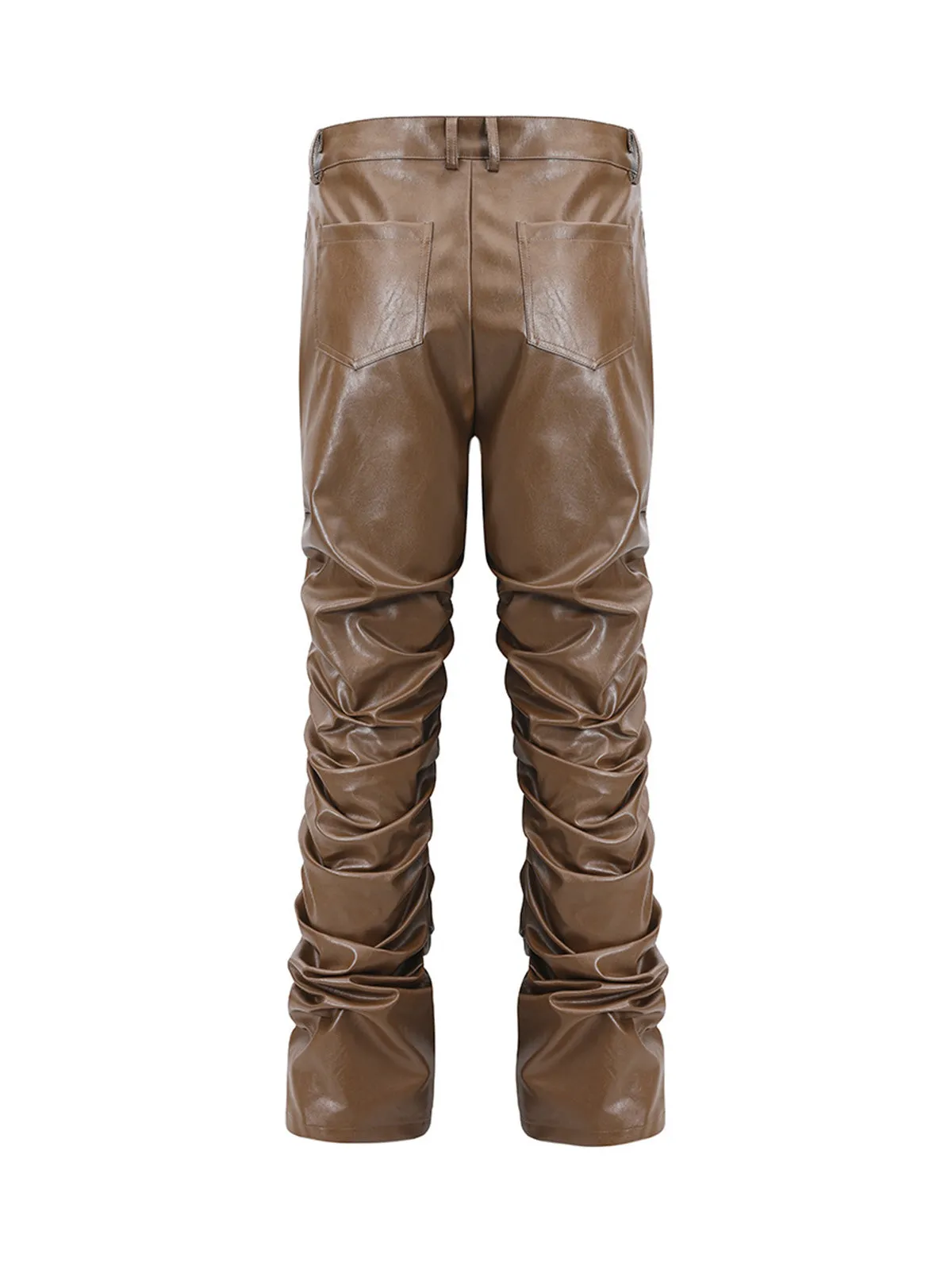 Thesupermade Punk Style Pleated Leather Pants - 2195
