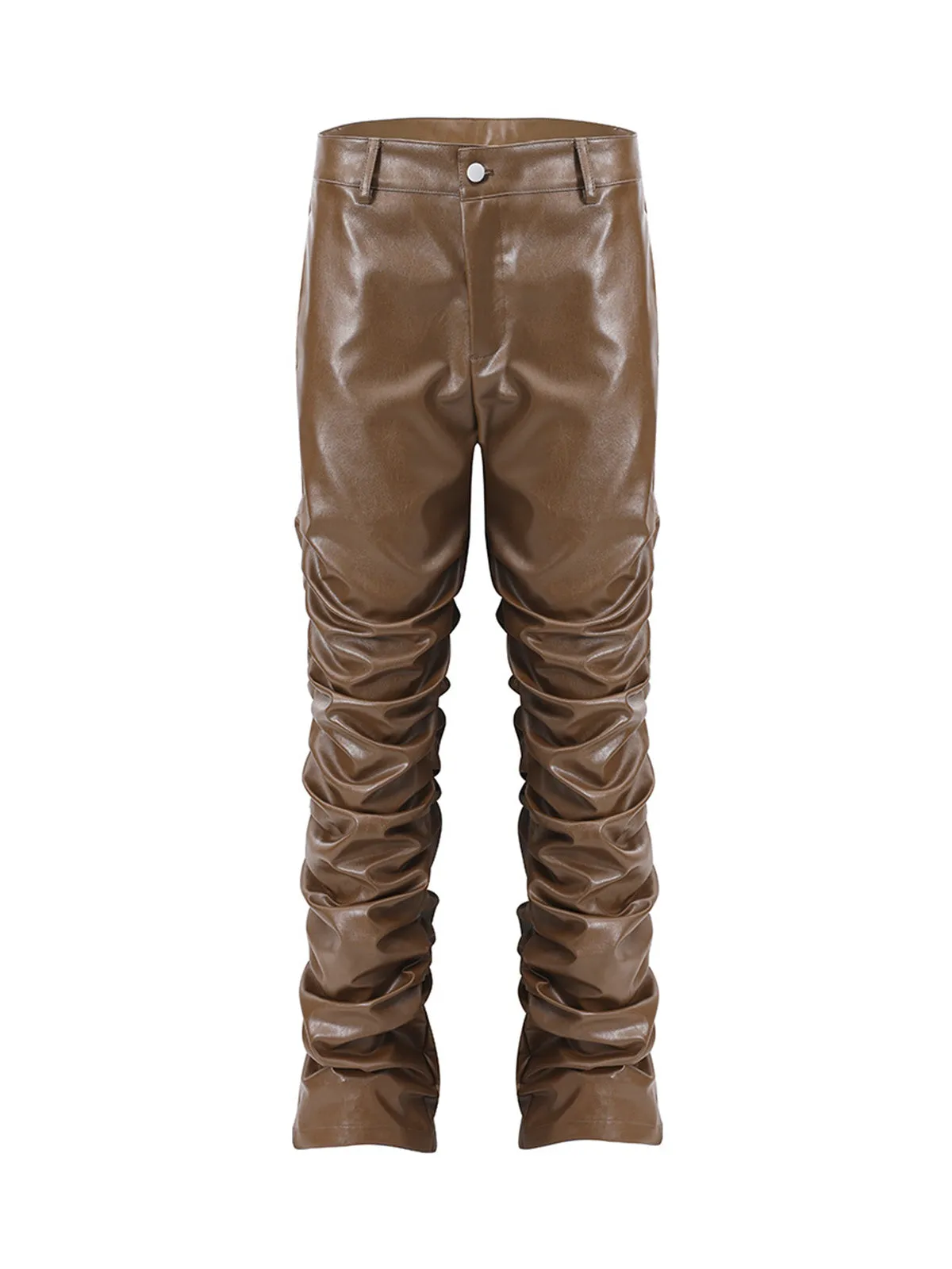 Thesupermade Punk Style Pleated Leather Pants - 2195