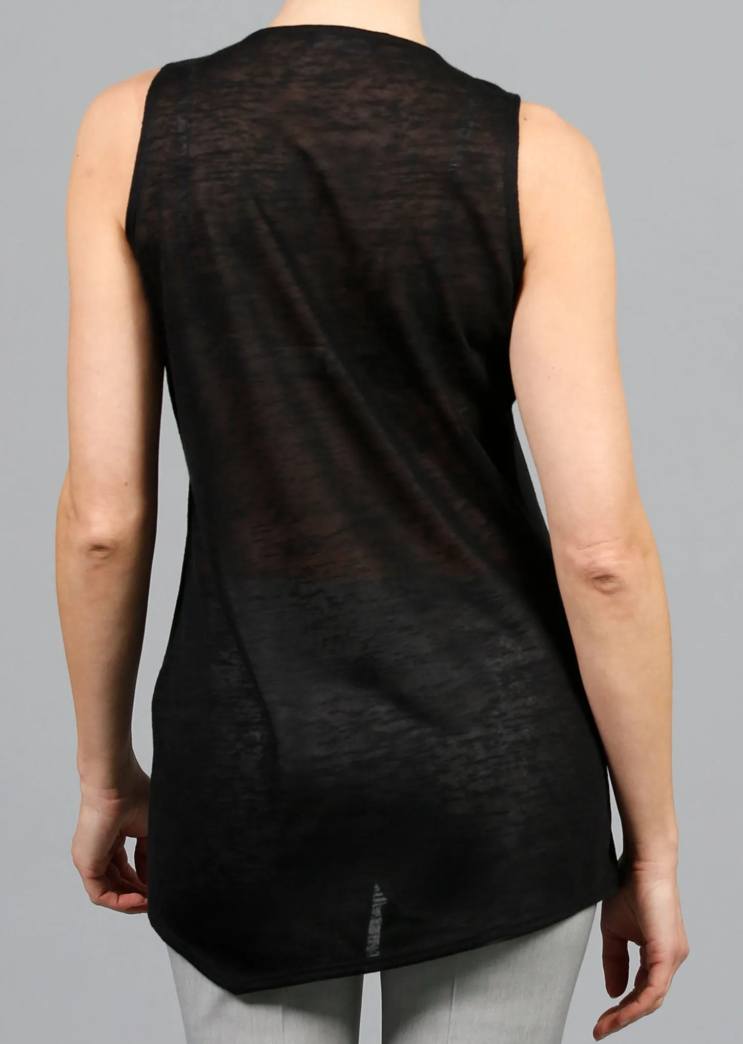 Tops Style 231103 Linen Look Knit Sleeveless